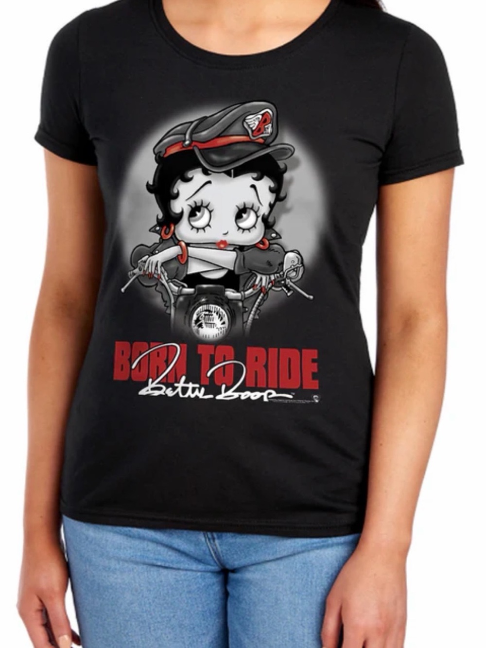 Betty Boop Black Tee with Red Graphic L